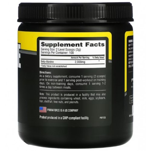 Primaforce, бета-аланин, без добавок, 200 г